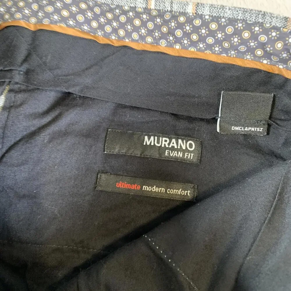 Murano Pants Mens 33x30 Gray Plaid Evan Fit Modern Comfort Flat‎ Front Dress - Picture 8 of 14